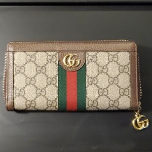 Authentic Gucci GG Emblem Long Zipper Wallet